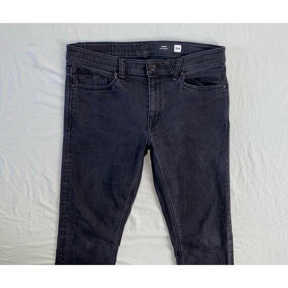 Volcom Vorta Slim Straight Stretch Denim Skate Jeans. Washed Black, Men's 34X32 - Picture 5 of 9